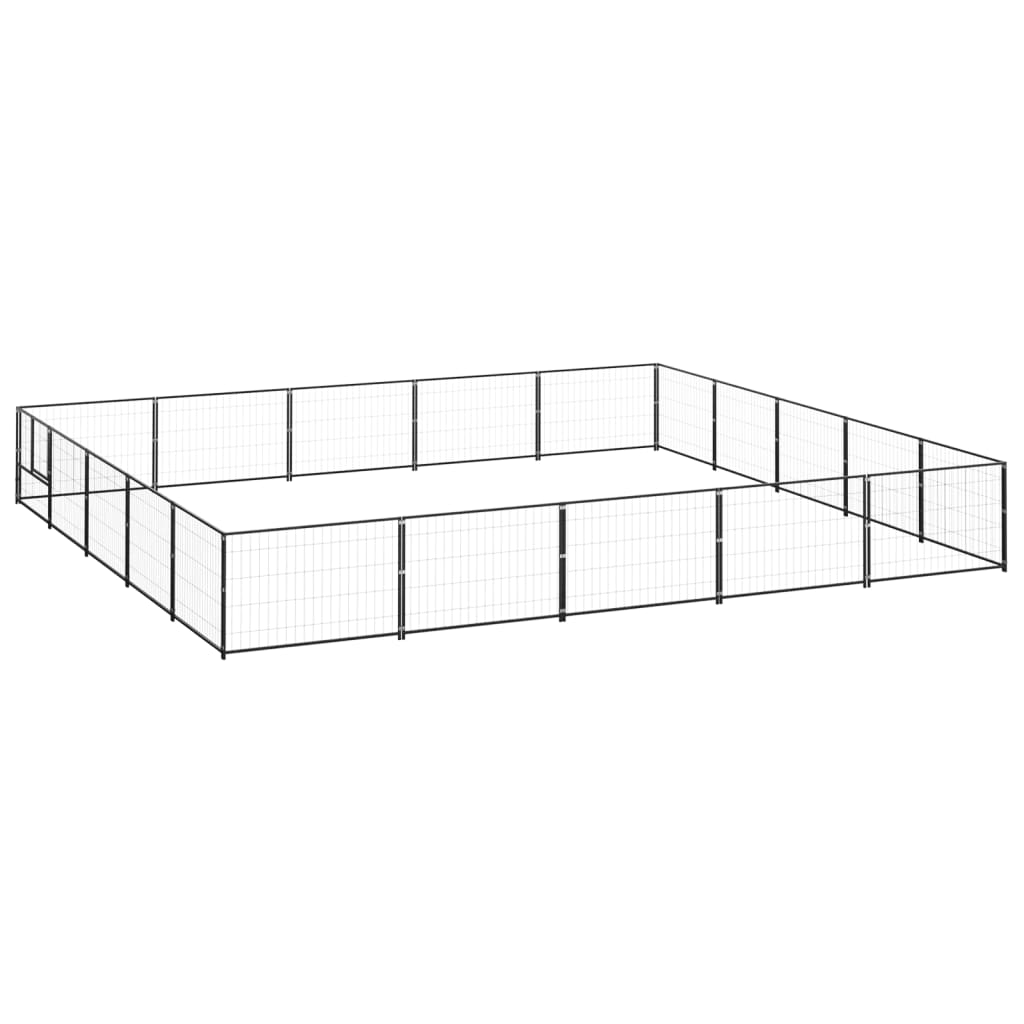 NNEVL Dog Kennel Black 25 m² Steel