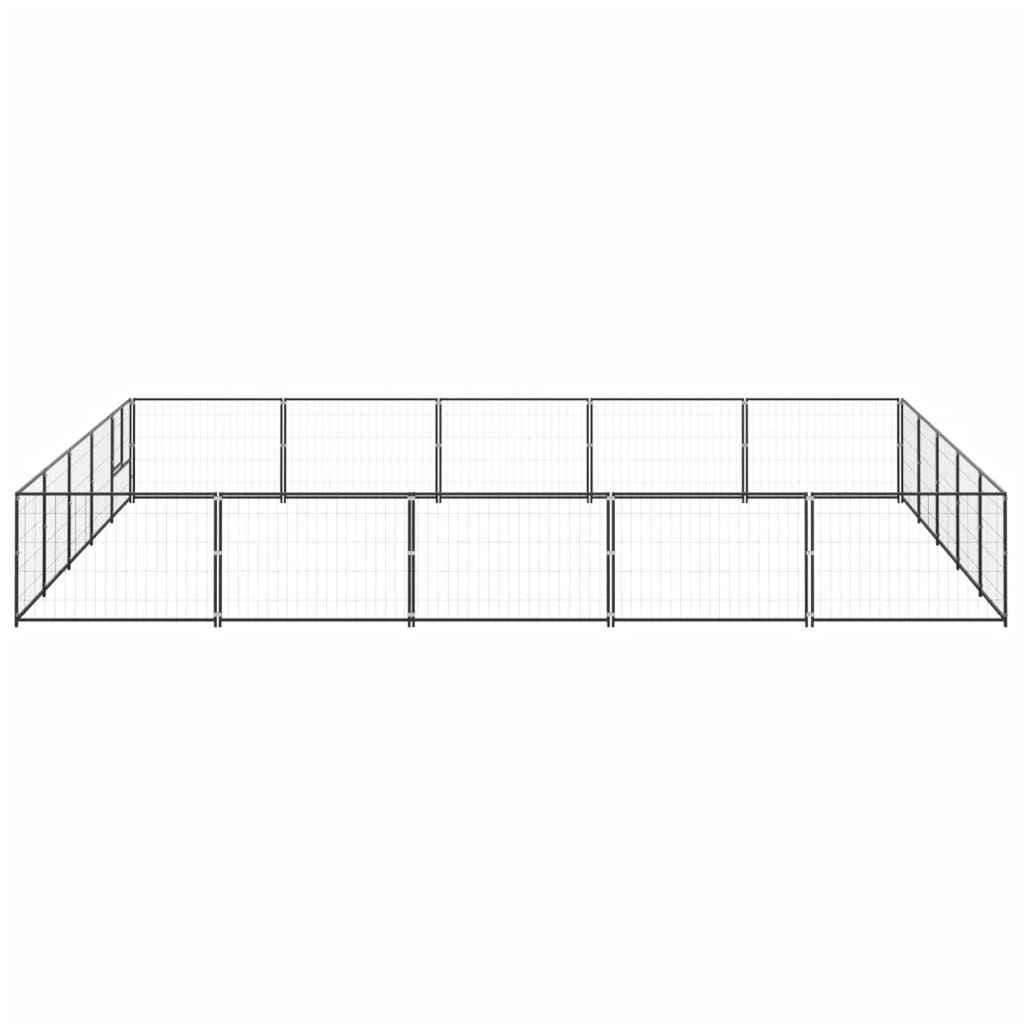 NNEVL Dog Kennel Black 25 m² Steel