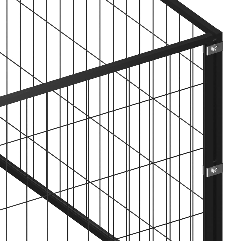 NNEVL Dog Kennel Black 25 m² Steel