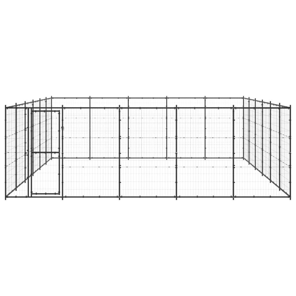NNEVL Outdoor Dog Kennel Steel 36.3 m²