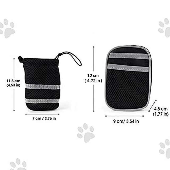 NNEDSZ Grey Reflective Pet Waist Bag with Hands-Free Leash for Night Safety - Adjustable Waist Pack with Detachable Pouches